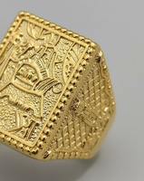 Bague carrée géométrique rétro en laiton plaqué or 24K/18K Z H Luxury, unisexe, style hip-hop, bijoux de fiançailles pour tous les jours