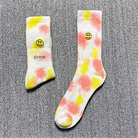 Chaussettes longues invisibles personnalisables pour homme, en coton, taille unique, avec logo amusant imprimé, motif tie-dye, pour le basketball