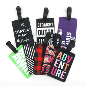 Waterproof Design 3d Raised Embossed Logo Luggage Tag Pvc Personalized Customized <b>Suitcase</b> Luggage Tag With <b>Strap</b> - Product Image 4
