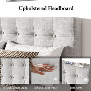 <span class=keywords><strong>Lit</strong></span> en tissu avec tête <span class=keywords><strong>de</strong></span> <span class=keywords><strong>lit</strong></span> moelleuse, mobilier <span class=keywords><strong>de</strong></span> chambre à coucher en vente chaude 2026 - Product Image 6