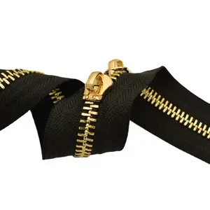 wholesale metal zipper roll brass zipper for bag leather shoes jackets