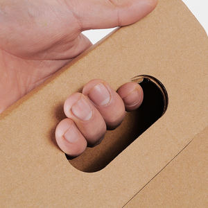 Cetak kustom botol kertas Kraft 3 botol pembawa karton pengiriman kotak anggur kertas karton ganda dengan jendela - Product Image 4