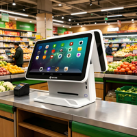 DiligenCe DC-1503 Sistema POS Todo en Uno con Pantalla Táctil Capacitiva Full HD de 15.6 Pulgadas para Restaurante, 11.6 Pulgadas, 4GB DDR3