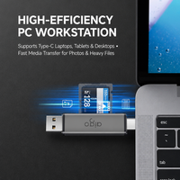 Lecteur de cartes SD TF en aluminium USB 3.0 Type-C double connecteur OTG, adaptateur de mémoire flash pour ordinateur portable et PC, logo personnalisé, vente en gros usine