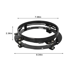 Skyearth 7 Inch Headlight <b>Bracket</b> Ring Metal <b>Black</b> Chrome Mounting Adapter Ring for LED Light Motorcycle Car Universal - Product Image 5