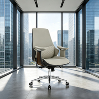 Chaise de bureau exécutive en cuir avec structure métallique, siège pivotant réglable, accoudoirs fixes, design moderne pour la maison et les salles de conférence