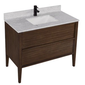 Modern Framed Mirror <b>Bathroom</b> Vanity with Eco-Friendly Design Made in Vietnam Dark <b>Walnut</b> Color <b>Bathroom</b> Vanity - Product Image 4