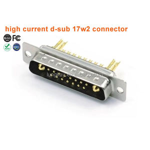 Conector Macho D-Sub 17W2 de Grado Industrial, Contactos Chapados en Oro, Conector de Alta Corriente para Transmisión de Energía y Señal - Product Image 1