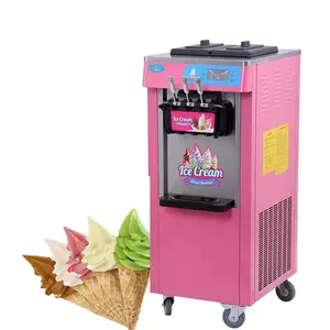 Three Flavors Rainbow Automatic Soft Ice Cream Machine
