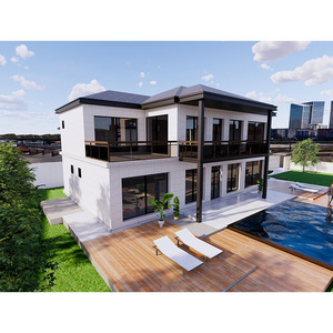 فيلا سكنية فاخرة مسبقة الصنع من لوح الإسمنت الممتاز الصيني، منزل مسبق الصنع مكون من 3 غرف نوم وغرفة معيشة - Product Image 2