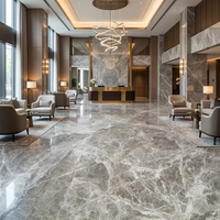 Dalle de marbre gris naturel poli à veines grises pour la décoration des murs et sols des halls d'hôtel
