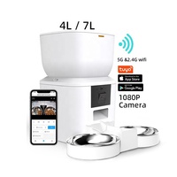 Nouveauté : Distributeur automatique de nourriture pour chat WiFi 4L, double bol en acier inoxydable, gamelle pour chat et chien, distributeur intelligent pour animaux de compagnie avec caméra pour plusieurs animaux