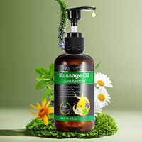 Huile de massage relaxante pour les muscles ALIVER 250 ml, huile essentielle naturelle pour les muscles endoloris et fatigués, apaisante et nourrissante