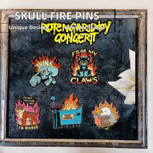 Horreur feu penser émail broches tigre je ne suis pas d'autres chats je suis pire broche revers Badge Punk bijoux cadeaux pour amis métal - Product Image 2