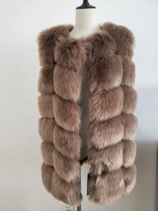 Chaleco de piel de zorro auténtica para mujer, de color natural a la moda ropa de invierno, venta al por mayor de fábrica, chaleco de piel de zorro auténtica de China - Product Image 6