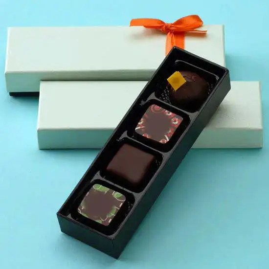 מכסה וסיס לוגו יוקרתי בעיצוב מותאם אישית קופסת נייר לאריזת שוקולד לשוקולד עם הוספת נייר פלסטיק