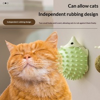 Jouet interactif pour chat en forme d'ormeau avec herbe à chat, en ABS et TPR, pour léchage et toilettage rotatif mural