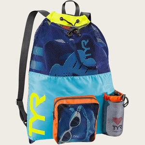 Mochila de malla de poliéster de gran capacidad, bolsos de hombro multicolores con bolsillo de almacenamiento para mujeres, hombres, niños, estudiantes, viajes, playa, gimnasio - Product Image 4