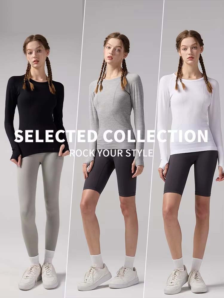 Women's for Nine Quarter Sleeve Yoga Sports Top Breathable Quick-drying Autumn Winter Fitness Running New
