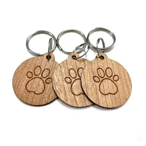 High Quality 13.56MHz HF NFC Wooden Keychain RFID Key Fob for Social Media Share/Access control/Payment