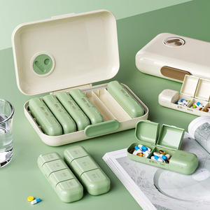 Boîte à pilules hebdomadaire portable, étanche et anti-humidité, avec couvercle rabattable, vente en gros d'usine, boîte à pilules de luxe - Product Image 4