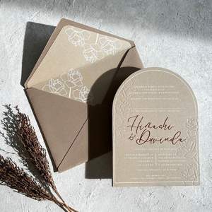 Custom Luxury Foil <b>Gold</b> Letterpress Wedding Invitation Greeting <b>Card</b> Custom Business <b>Card</b> Debossed Thank You <b>Cards</b> With Envelope - Product Image 4