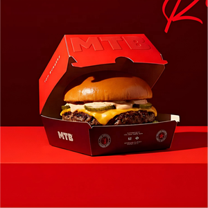 Caja de Hamburguesas de Lujo con Logotipo Personalizado, Estética Minimalista, Cartón Kraft, Empaque Sostenible para Hamburguesas <span class=keywords><strong>Gourmet</strong></span>, FSC - Product Image 1