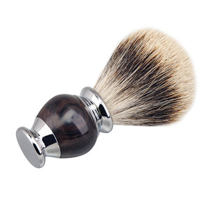 Pinceau à raser de luxe ZY, manche en alliage d'aluminium, bois de santal, nœud de 20 mm en poils de <span class=keywords><strong>blaireau</strong></span> pur, outil de <span class=keywords><strong>rasage</strong></span> humide pour hommes, fournitures de barbier - Product Image 4