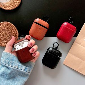 Funda de Cuero PU de Lujo para Auriculares Air BT, Accesorios para Pods <span class=keywords><strong>1</strong></span> 2, Funda Protectora de Cuero para Auriculares - Product Image 3