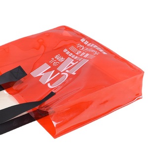 Colorful Transparent <strong>Red</strong> PVC <strong>Gift</strong> <strong>Bags</strong>, Custom Cosmetic Clothing Shopping Handheld Packaging <strong>Bags</strong> - Product Image 6