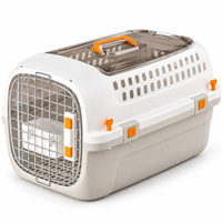 Cage de transport portable pour chat en PP respirant avec porte en fer et fenêtre de toit, grande capacité, charge maximale 10 kg