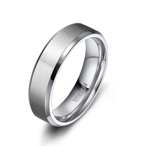 Tempusort Fashion Jewelry 4MM 6MM 8MM 10MM <strong>Custom</strong> Logo Silver Color Brushed Titanium <strong>Rings</strong> for Men Women's Wedding Engagement - Product Image 3