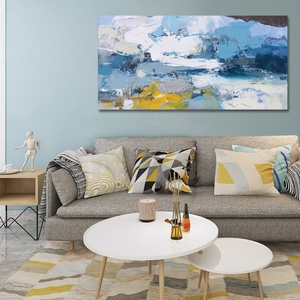 Original Art Moderne Bleu <span class=keywords><strong>Carte</strong></span> <span class=keywords><strong>Du</strong></span> <span class=keywords><strong>Monde</strong></span> Paysage Peinture À L'huile sur <span class=keywords><strong>Toile</strong></span> Salon Bureau Chambre Maison Décoration Murale Cadres Suspendus - Product Image 5