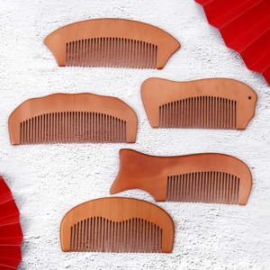 Oferta Caliente: Peine <span class=keywords><strong>de</strong></span> Madera <span class=keywords><strong>de</strong></span> Durazno Natural Grabado, Cepillo para el <span class=keywords><strong>Cabello</strong></span>, Peine Antiestático para Barba, Herramienta y Accesorio para el <span class=keywords><strong>Cabello</strong></span> - Product Image 6