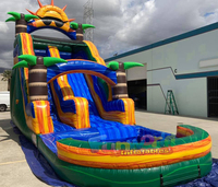 Toboggan extérieur de 20 pieds pour enfants, toboggan aquatique avec piscine, toboggans aquatiques gonflables commerciaux