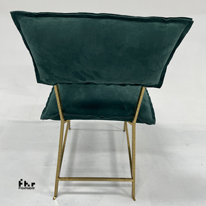 Silla de Comedor Moderna de Terciopelo Verde Oscuro con Estructura de Metal Dorado, Cojín Extraíble, Silla Tapizada para Restaurante y Hotel - Product Image 4