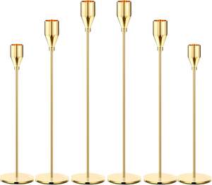 حامل شموع مخروطي الشكل مصنوع يدويًا من الحديد المطلي بالذهب الوردي للزفاف وديكور المنزل بالجملة - Product Image 3