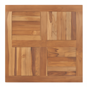 Piano del Tavolo in Legno di Teak Massiccio Quadrato 31,5 X 31,5 X 1 Pollice, Tavolo da Pranzo dal Design Moderno e Rustico, Arredamento Domestico Stabile - Product Image 1