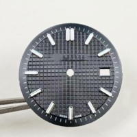 Nouveau cadran de montre en acier inoxydable de 31,8 mm, compatible avec le mouvement NH35, index A avec luminescence verte
