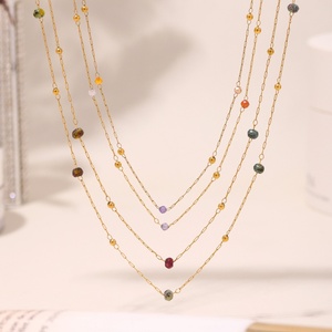 แฟชั่นขายดีสร้อยคอเป็นชั้นสแตนเลสชุบทอง18K สร้อยคอส่วนบุคคล - Product Image 5