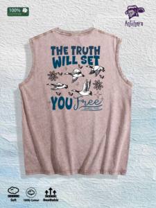 Gilet imprimé oiseaux et proverbes, entrepôt local américain, 3 couleurs, coton respirant, haut tendance - Product Image 6