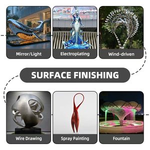 Estátua Decorativa Personalizada Estilo Ornamento de Parque Escultura de Aço Inoxidável Tamanho Personalizado Cavaleiro - Product Image 5