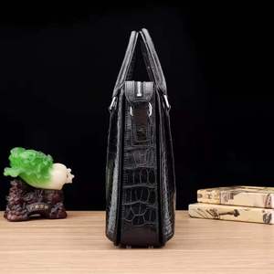 Sac à main de luxe en cuir véritable, mallette pour ordinateur portable, Style Crocodile, grande capacité, durable, - Product Image 4