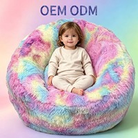 Fauteuil Poire Confortable en Peluche Douce et Moelleuse, Compressé Sous Vide, Sans Armature, pour Enfants et Tout-Petits