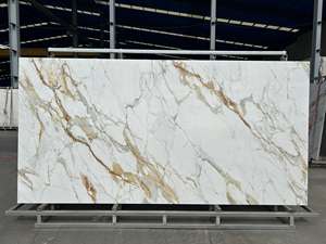 Losa de <span class=keywords><strong>Piedra</strong></span> Sinterizada Blanca para Hotel 1600*3200, Mesa de Comedor de <span class=keywords><strong>Piedra</strong></span> Sinterizada Brillante con Textura de Mármol - Product Image 4