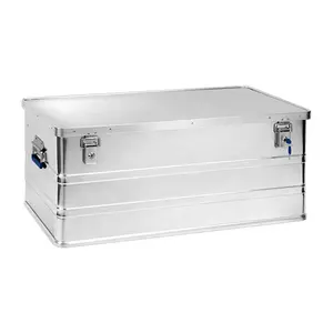 Caja de almacenamiento de aluminio OEM ODM, contenedor portátil de aluminio, vintage, grande, a precio al por mayor