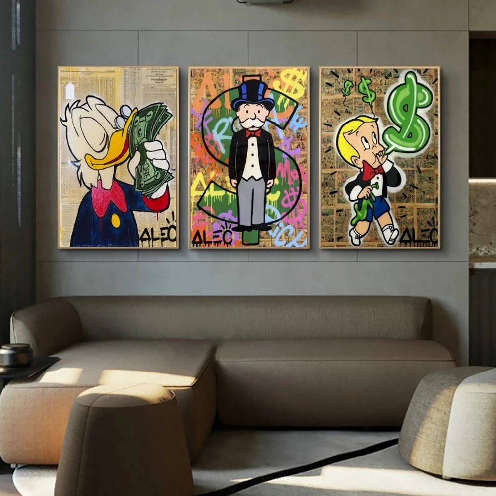 Popular trend Alec graffiti cartoon character art canvas painting poster printing bedroom home decoration wall art