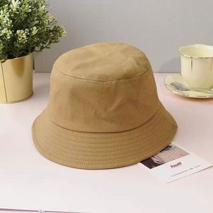 Reversible Fisherman Bucket <b>Hat</b> Unisex Spring/Summer Casual Versatile Sun Protection Solid Color Cotton Image Silk Screen - Product Image 5