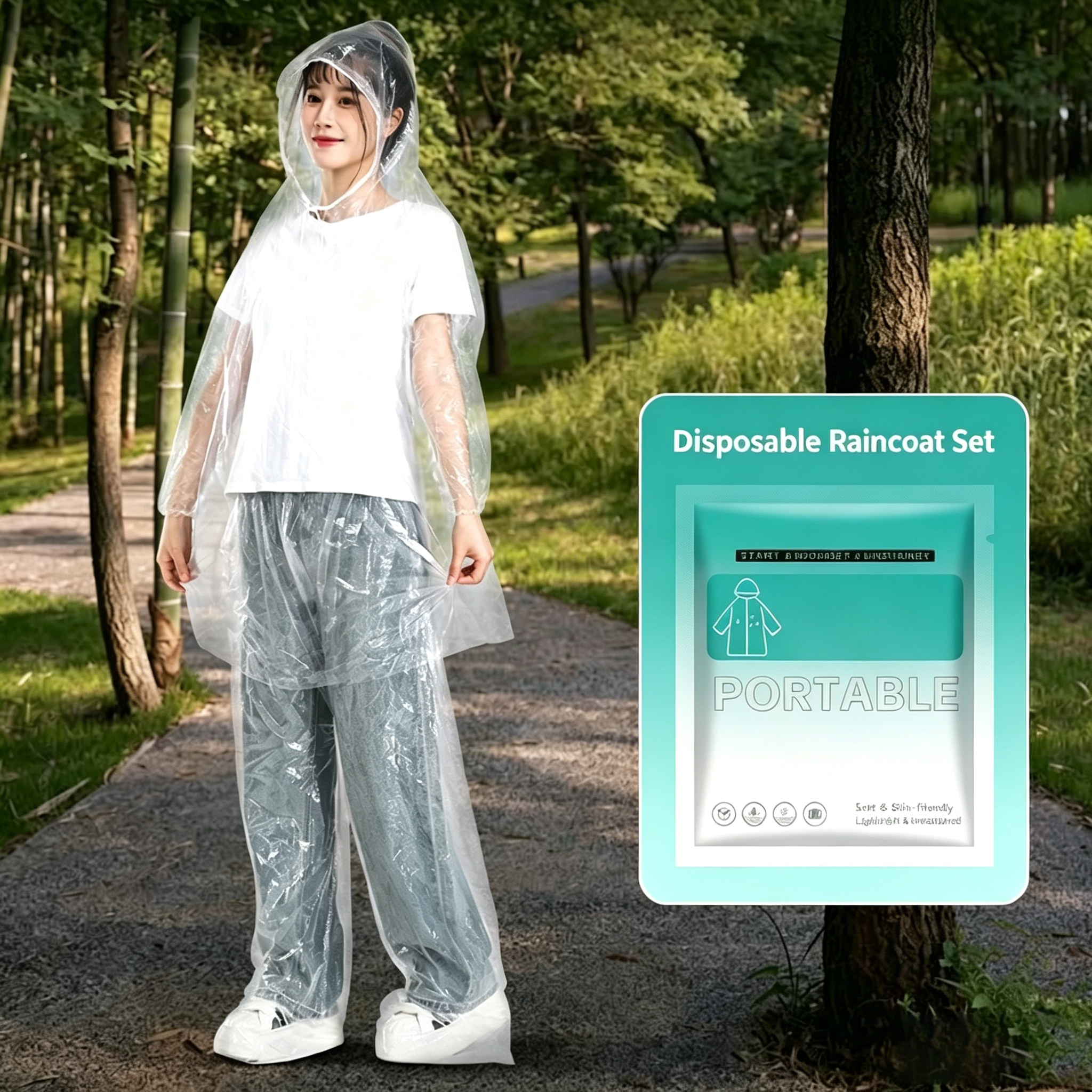 Disposable Clear Raincoat for Adults
