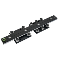 OSGB10UU-4 avec quatre roues, rail coulissant à double axe noir, bloc de guidage linéaire CNC, mouvement et roulement de bloc, roulement de bloc